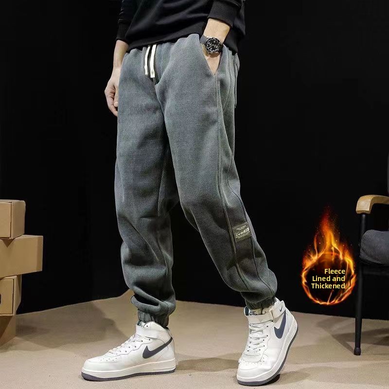 Thickened Fleece Men's Casual  - Corduroy Pant Warm 评论和价格