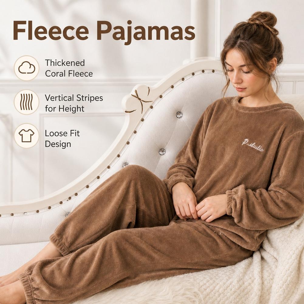 Coral Fleece Homewear Set Paja - Corduroy Pant Warm 评论和价格