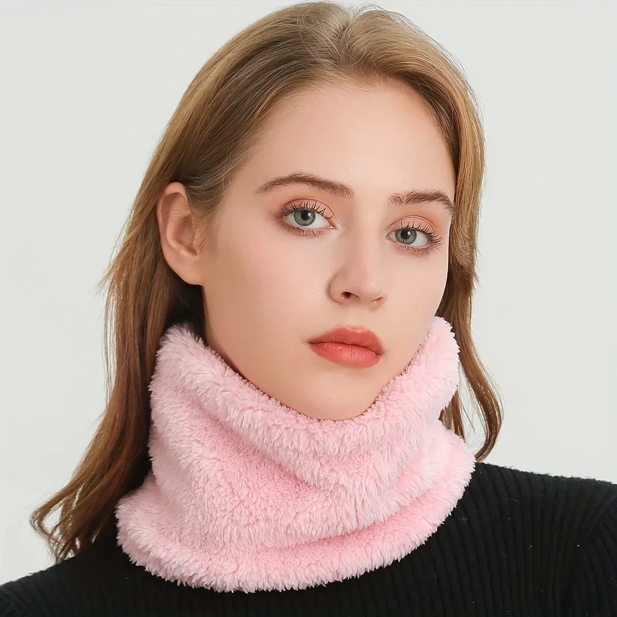 Windproof Plush Infinity Scarf - Neck Gaiter Fleece 评论和价格