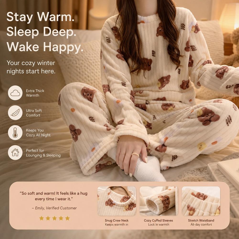 Pajamas Women Coral Fleece Bea - Corduroy Pant Warm 评论和价格