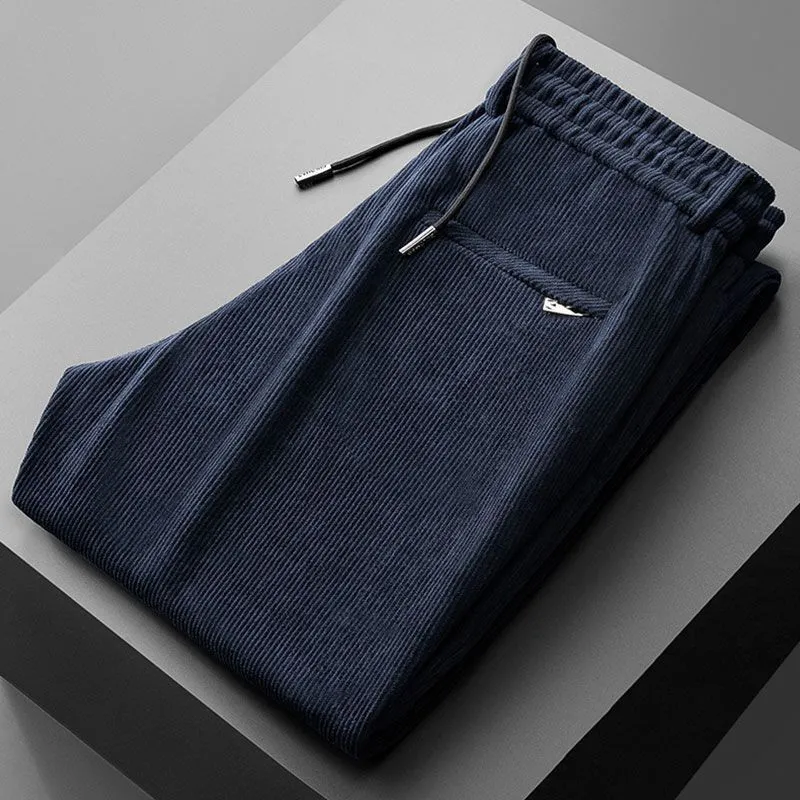 Men Corduroy Elastic Waist Cas - Corduroy Pant Warm 评论和价格