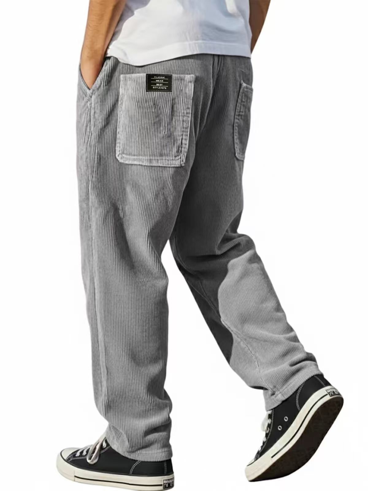 Male Autumn Men Wide Leg Strai - Corduroy Pant Warm 评论和价格